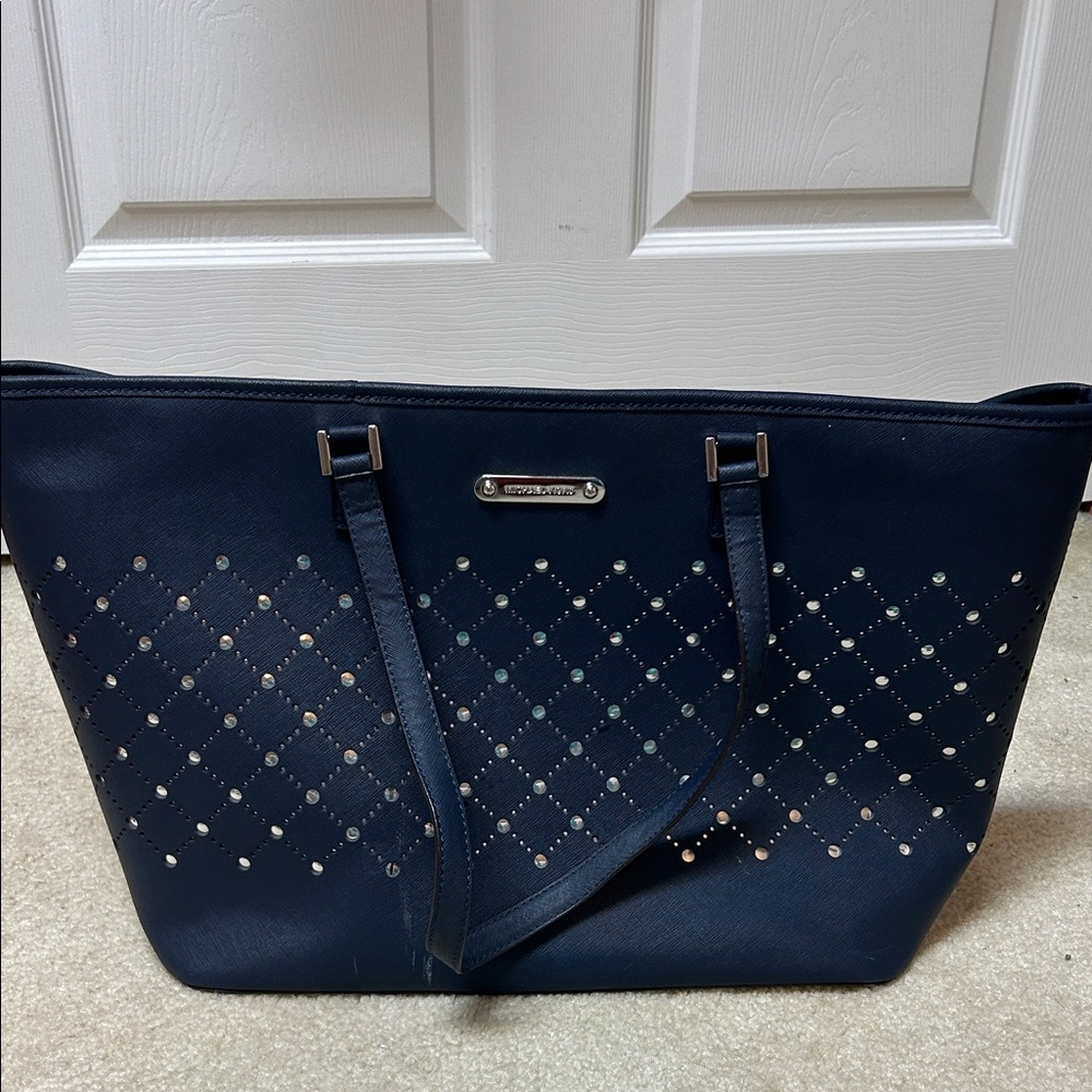 Michael Kors Dark Blue Studded Tote